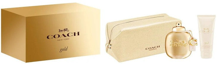 COACH GOLD SET 3p 3.0oz W EDP SP